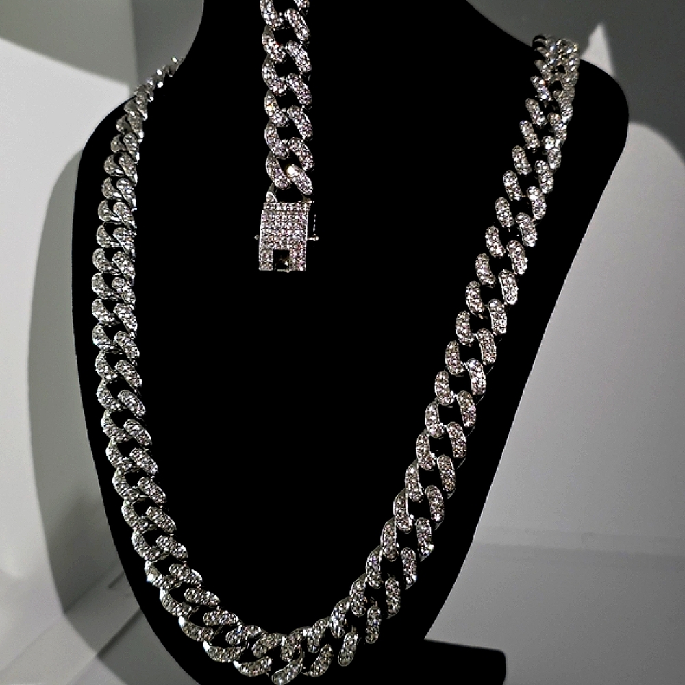Premium Iced Out 24" 13mm Cuban Chain With 9" Matching Bracelet